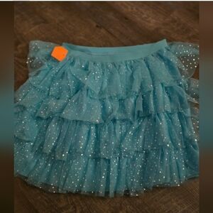 New The Children's Place Light Teal  Layered Tulle Skirt Size Girl's large 10/12